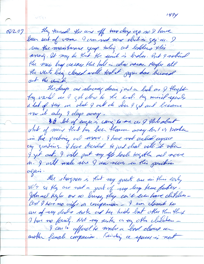 Dr John WorldPeace 2008 Prison Journal